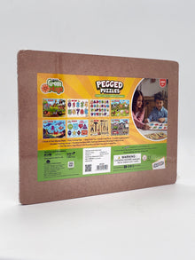 Green Orange Pegged Puzzle - Tools Theme with 8 Pegs