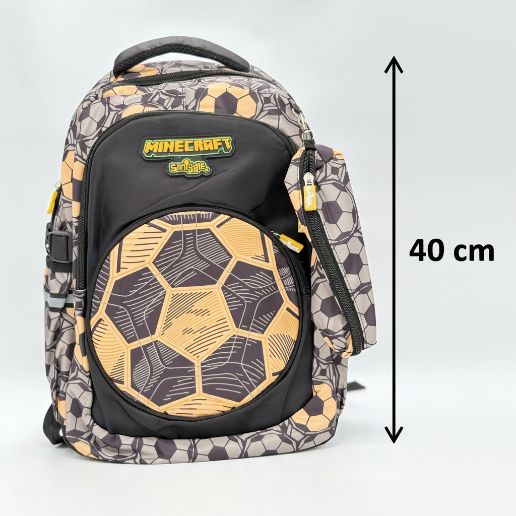 Smiggle Minecraft Football Print School Backpack 40cm