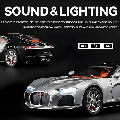 Die-cast 1:24 Scale Alloy Supercar Model with Pull-Back Function & Openable Doors