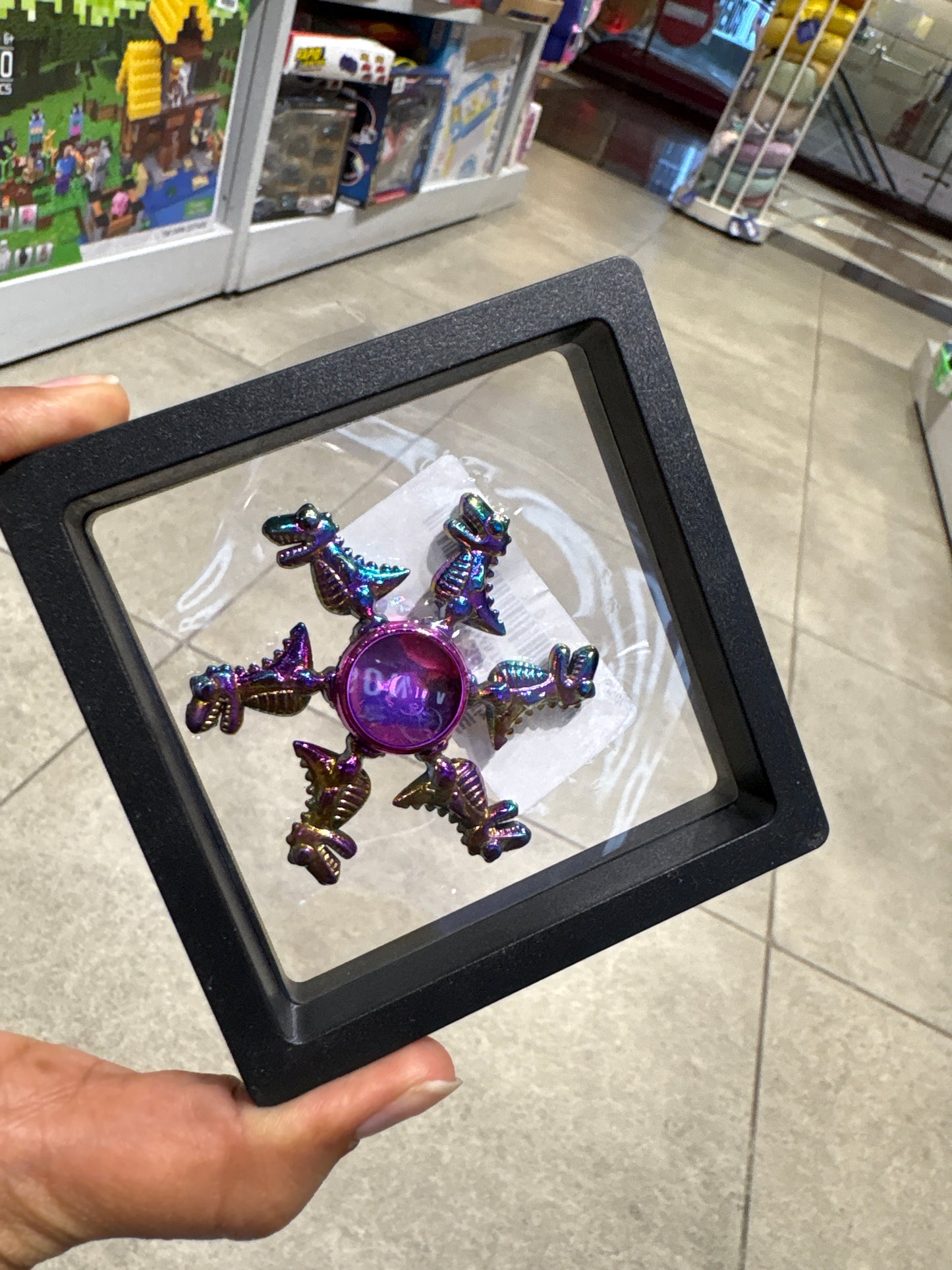 Metal Fancy Fidget Spinner Premium Rainbow Chrome Spinner in Display Box