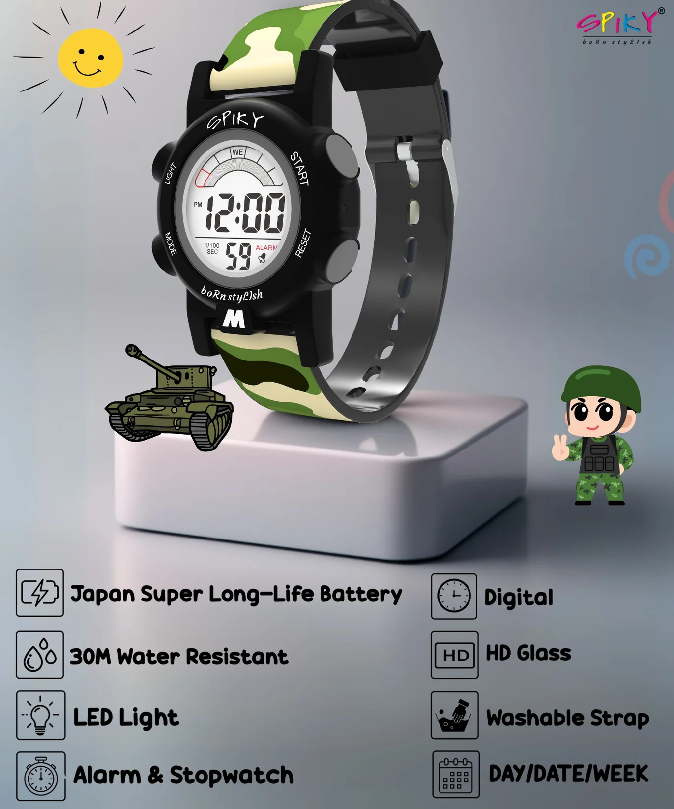 Spiky Spkeva41 Digital Sports Watch for Kids