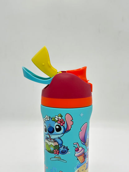 Cartoon Character Insulated Water Bottle 700ml with Push-Button Lid