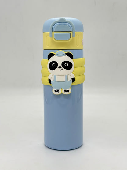 Panda Character Insulated Sipper Bottle 520ml with Silicone Band