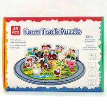 Farm Track Puzzle – 45 Pcs Wooden Track & Animal Set for Kids