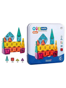 Mini Magnetic Geometry Building Tiles – 24 Pcs