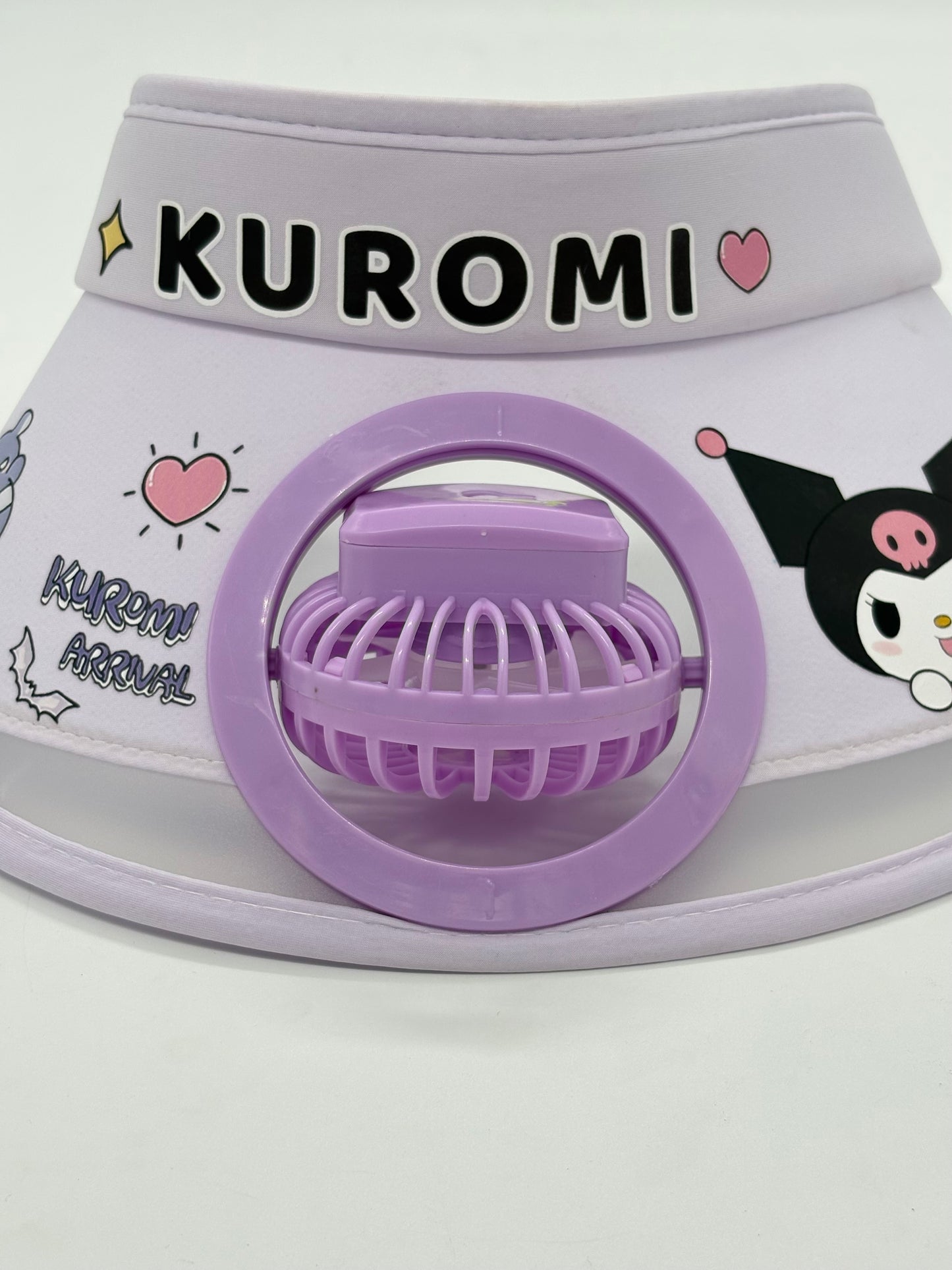 Kuromi Cooling Fan Sun Visor Cap With USB Rechargeable