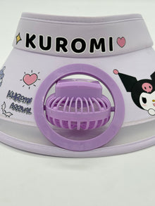 Kuromi Cooling Fan Sun Visor Cap With USB Rechargeable