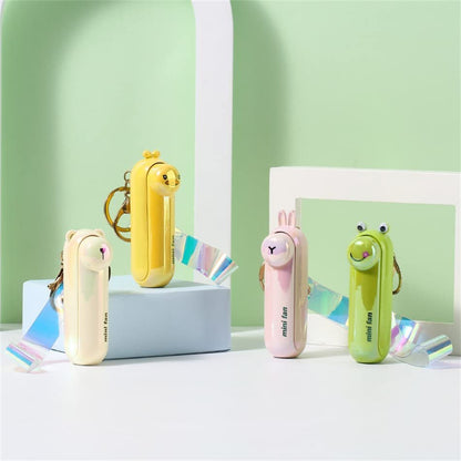Mini Fan With Torch Keychain
