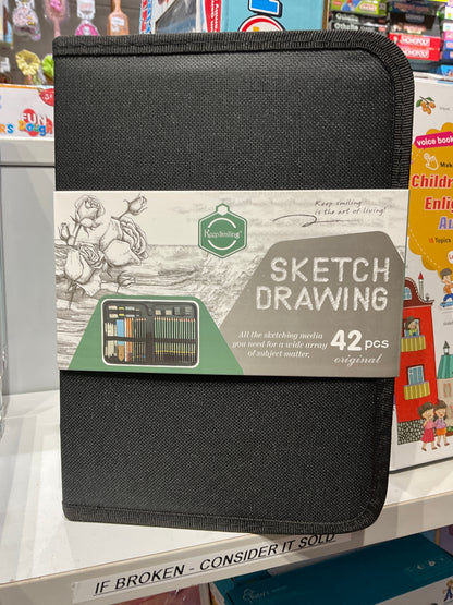 KeepSmiling 42 Pcs Professional Sketch Drawing Set with Carry Case