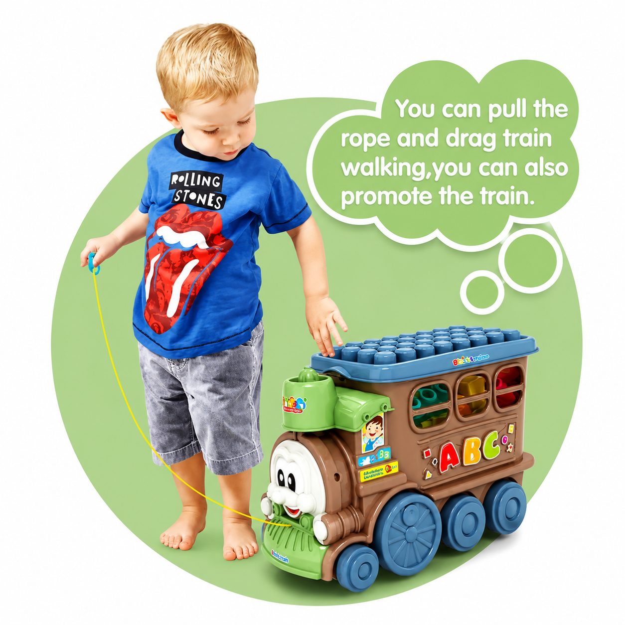 Soft Rubber Blocks Train Toy – 22 Pcs 2-in-1 Storage & Build Set