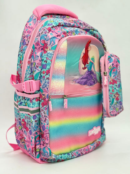 Smiggle Rainbow Mermaid School Backpack 40cm with Pencil Case