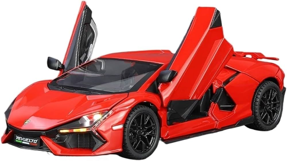 Diecast 1:24 Scale Alloy Sports Car Model with Scissor Doors, Smoke Effect, Lights & Sound
