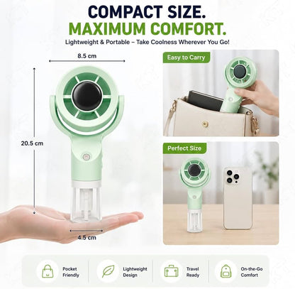 Portable Spray Fan with Humidifier & Mist Spray, 3 Speed