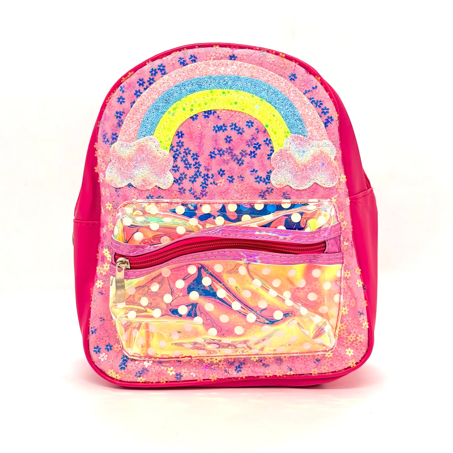 Girls Rainbow Glitter Sequin School Backpack