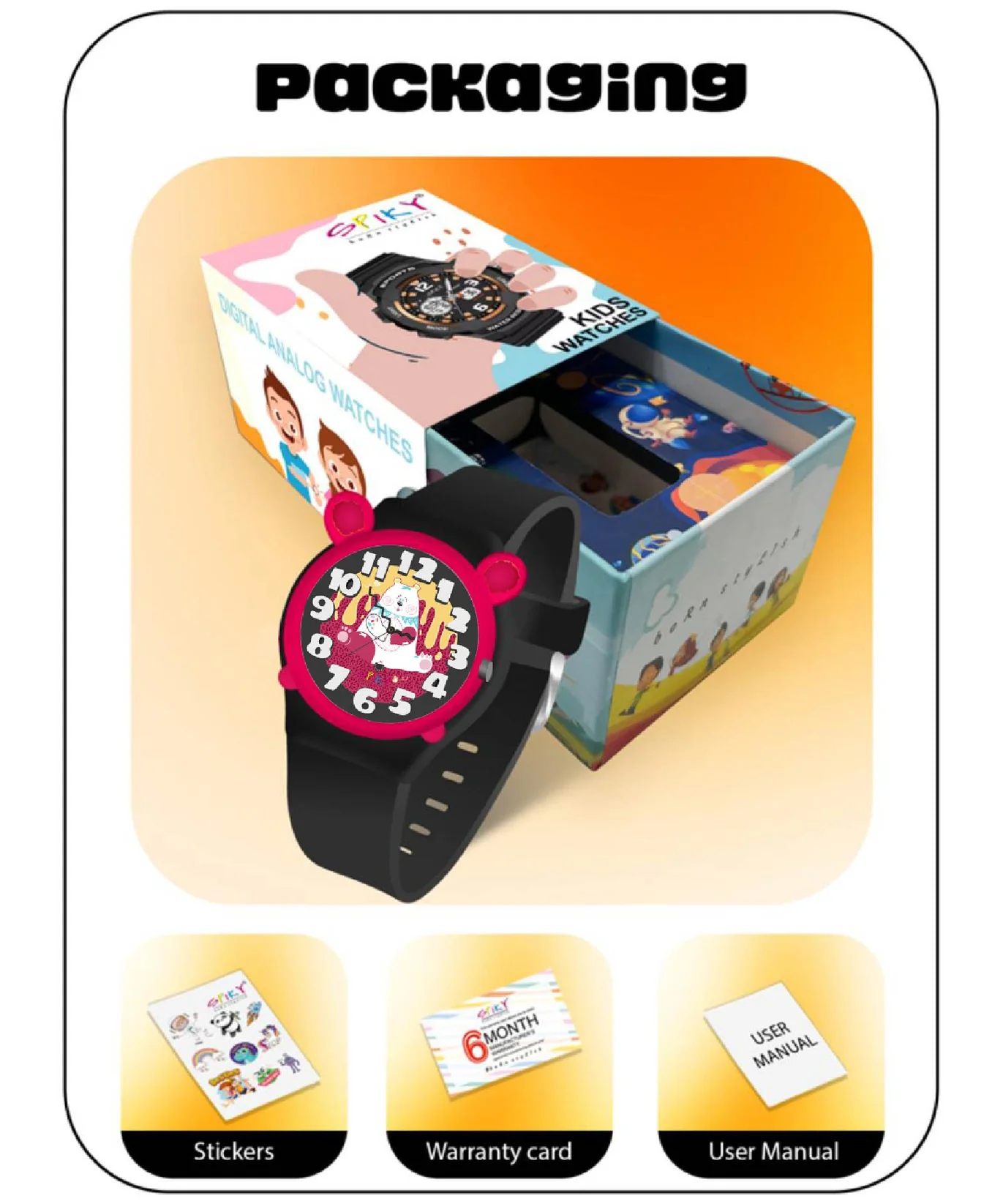 Spiky Fun & Cute Design Analog Kids Watch Spkeva35