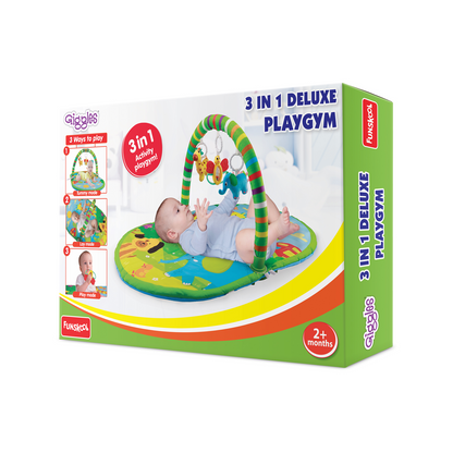 Giggles 3 in 1 Deluxe Play Gym Mat- Green