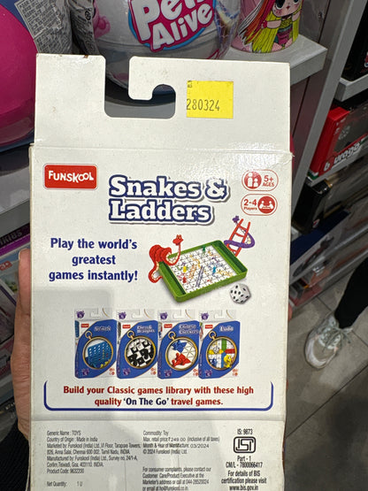 Funskool Snake & Ladders, Strategy Game, Board Game for Kids, Adults, Families, Educational, Fun, 2 to 4 Players, Family Fun, Learning Activity Toy for Childrens, Gift Set for Kid, Ages 5+ Years
