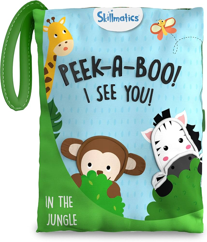 Skillmatics Peek-A-Boo! I See You! Jungle Theme Interactive Soft Cloth Book.