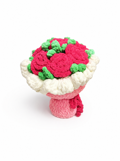 Handmade Crochet Rose Bouquet