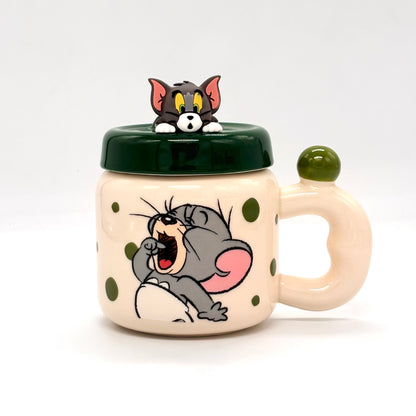 Tom and Jerry Ceramic Mug with Character Topper Lid