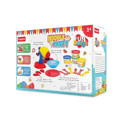 Fundough Funskool Noodle Party, Play Set for Kid, 5 Colorful Dough Tubs of 75g Each (375g Total), Learning, Fun & Engaging Activity, Multicolour, Gift Set for Kids, Age 3+ Years