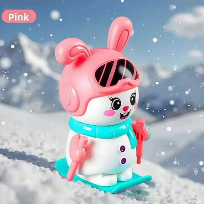 Cute Mini Skiing Bunny Toy Wind Up Toy
