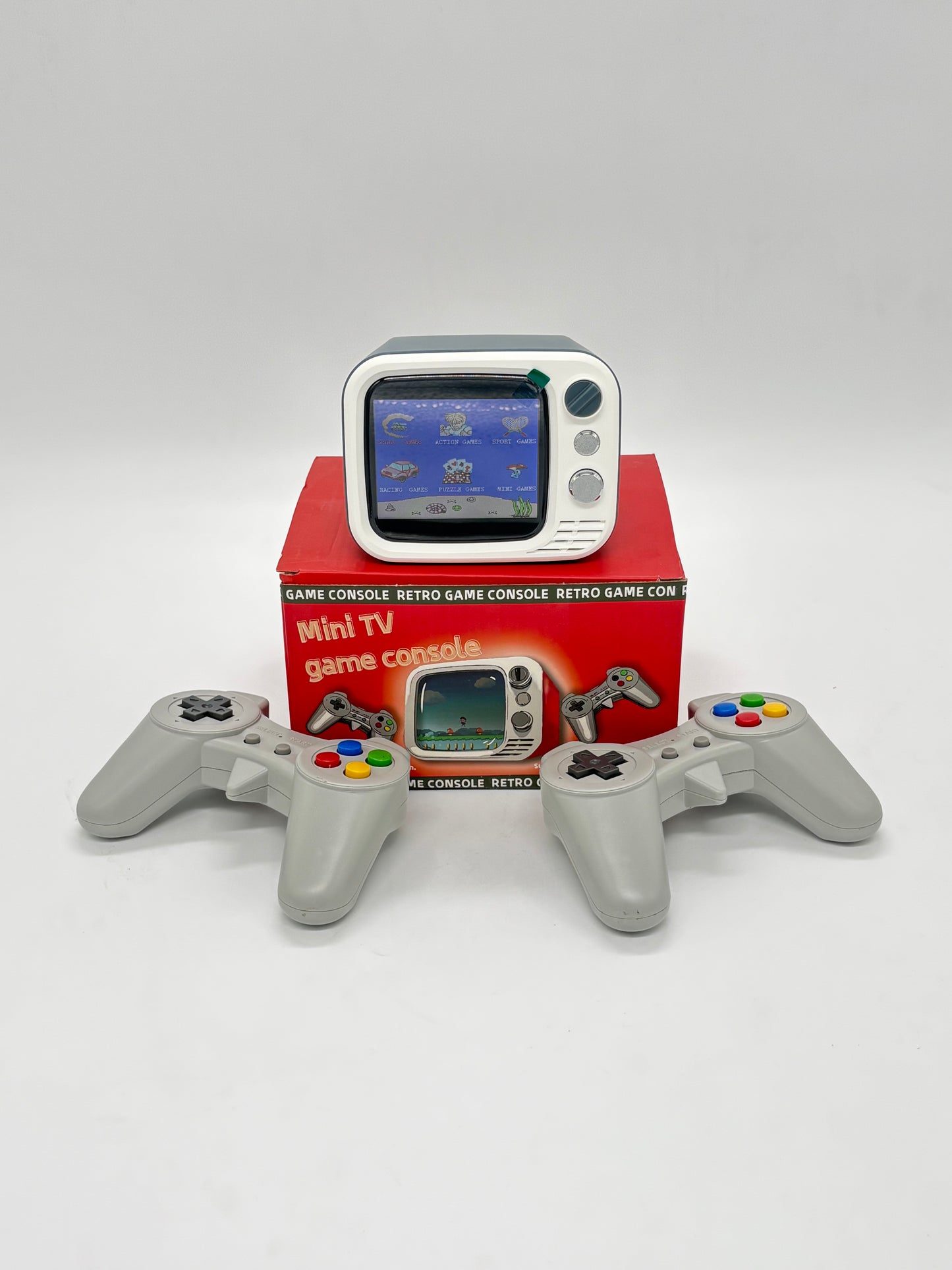 Mini TV Retro Game Console with Built-in Games and 2 Wired Controllers