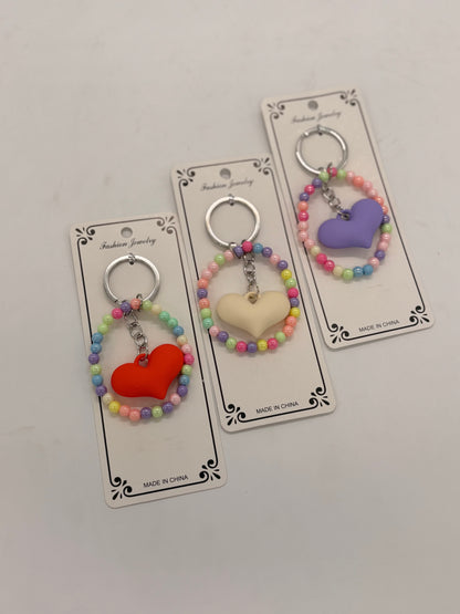 Heart Charm Beaded Key Chain - Mobile Charm