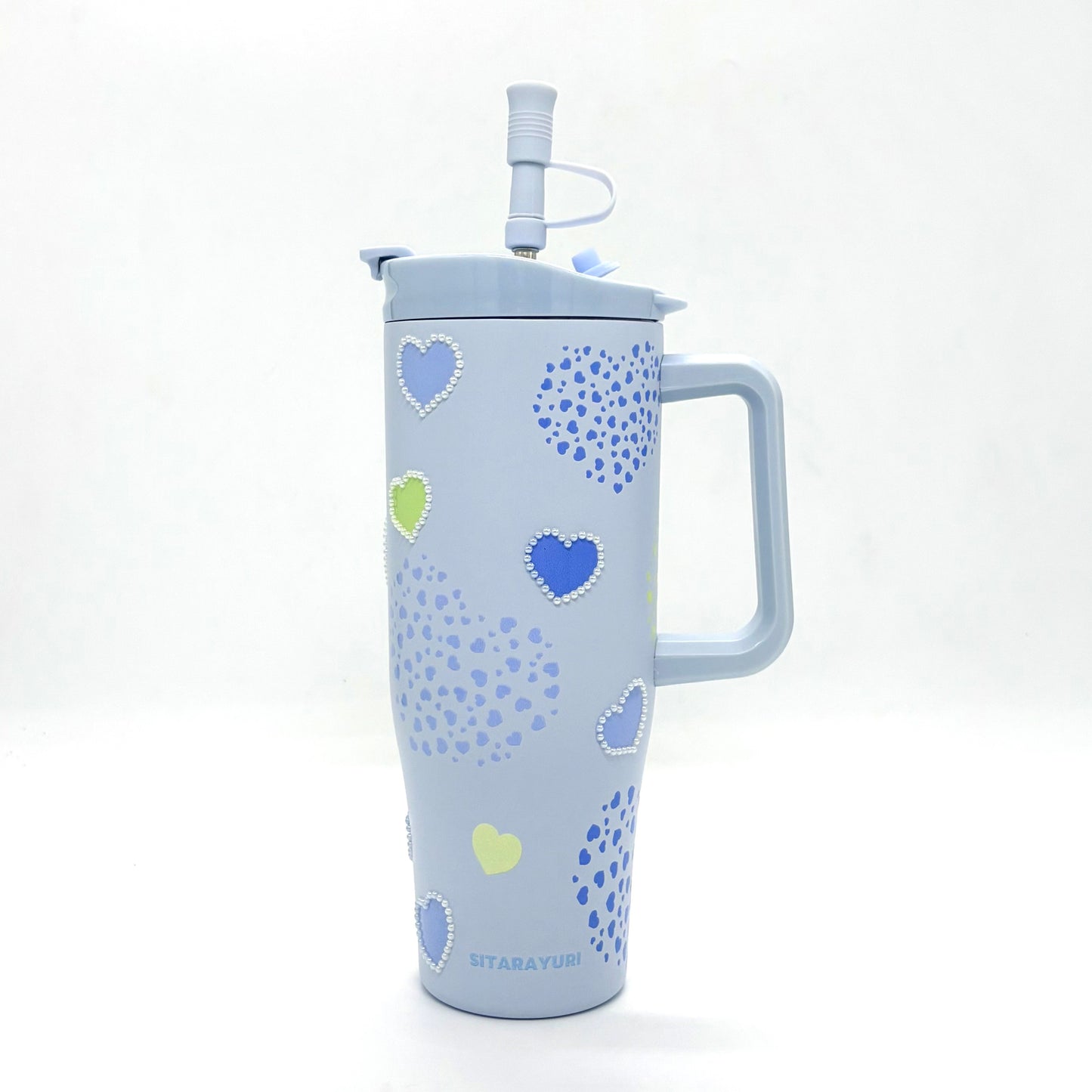 Sitarayuri Pearl Insulated Tumbler with Bow Charm and Handle