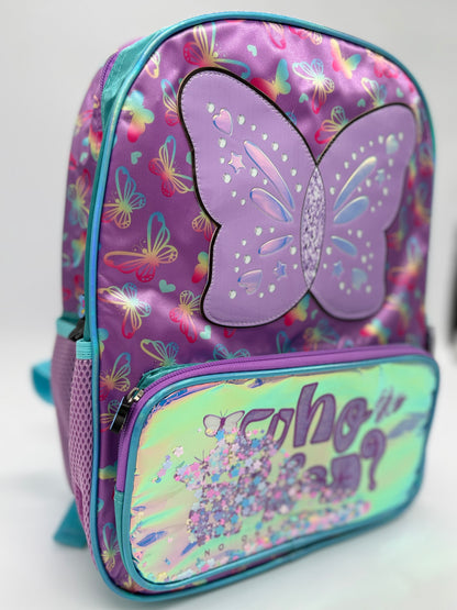 Purple Butterfly School Bag