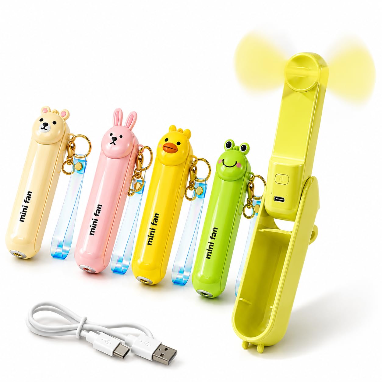 Mini Fan With Torch Keychain