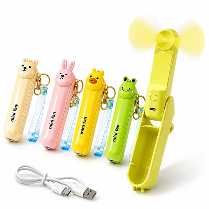 Mini Fan With Torch Keychain