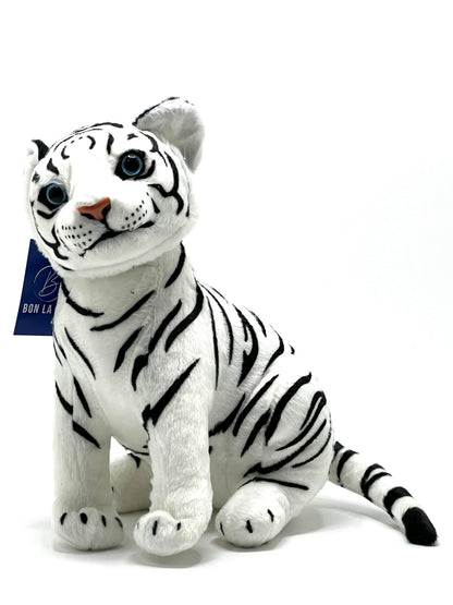 White Tiger Plush Soft Toy – 30 cm Realistic Stuffed Animal for Kids