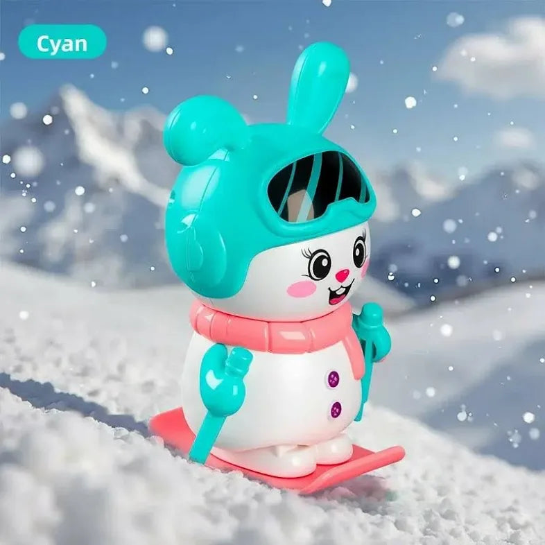 Cute Mini Skiing Bunny Toy Wind Up Toy