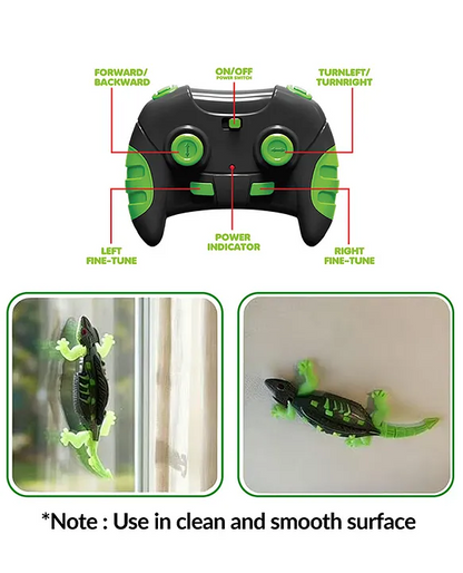RC Wall Crawler Lizard Toy with Fluorescent Glow and 2 Game Modes