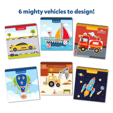 Skillmatics Reusable Stickers Book -Peelies Trucks, Cars & More !