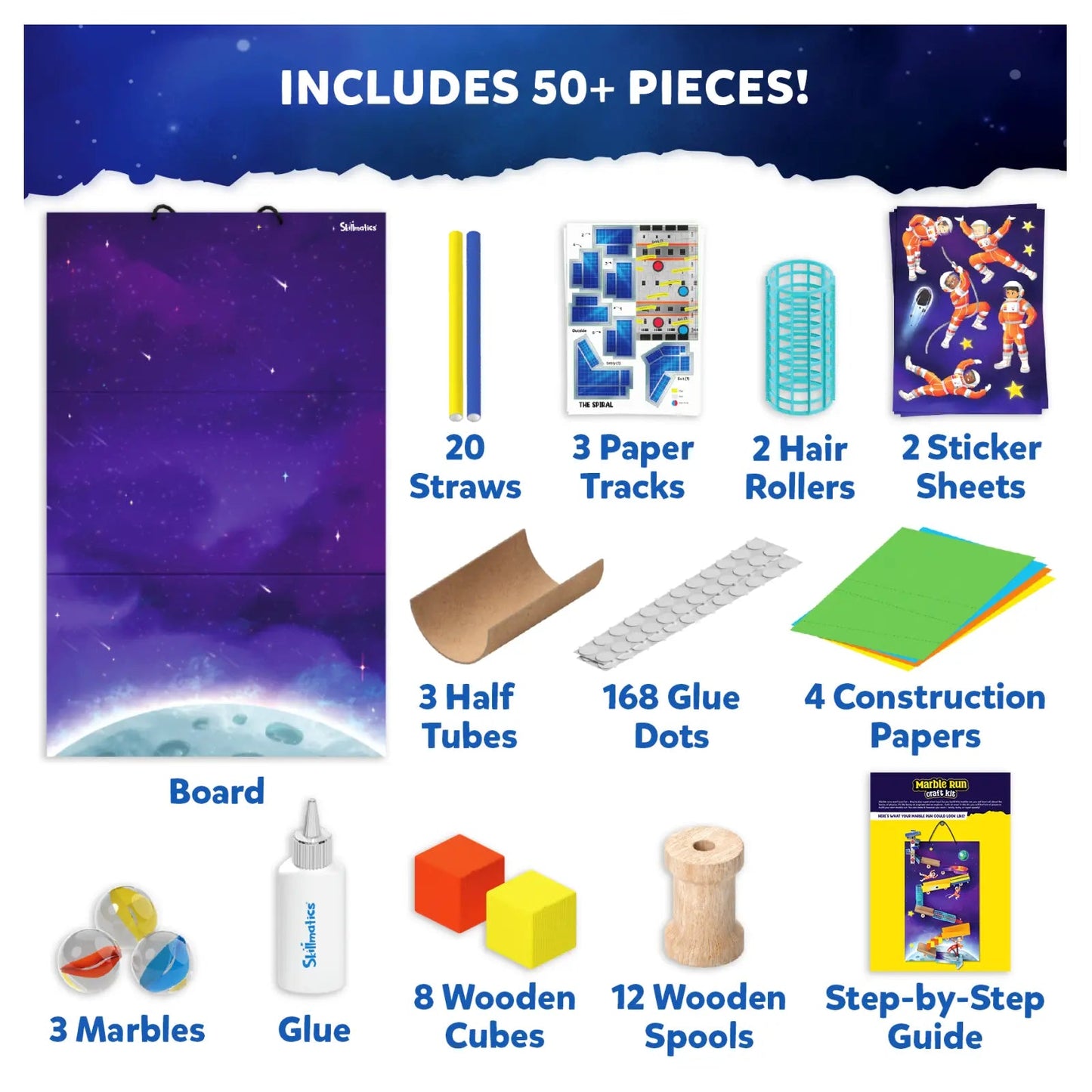 Skillmatics Marble Run Craft Kit - 50+ Pieces