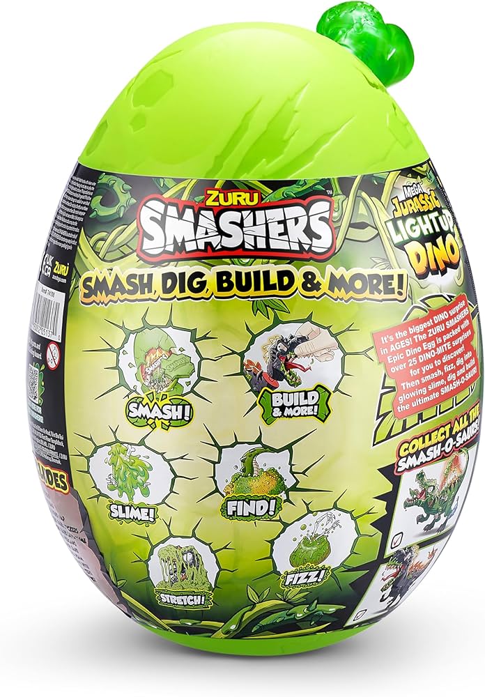 Zuru Smashers Mini Jurassic Light- Up Dino Collectible Egg