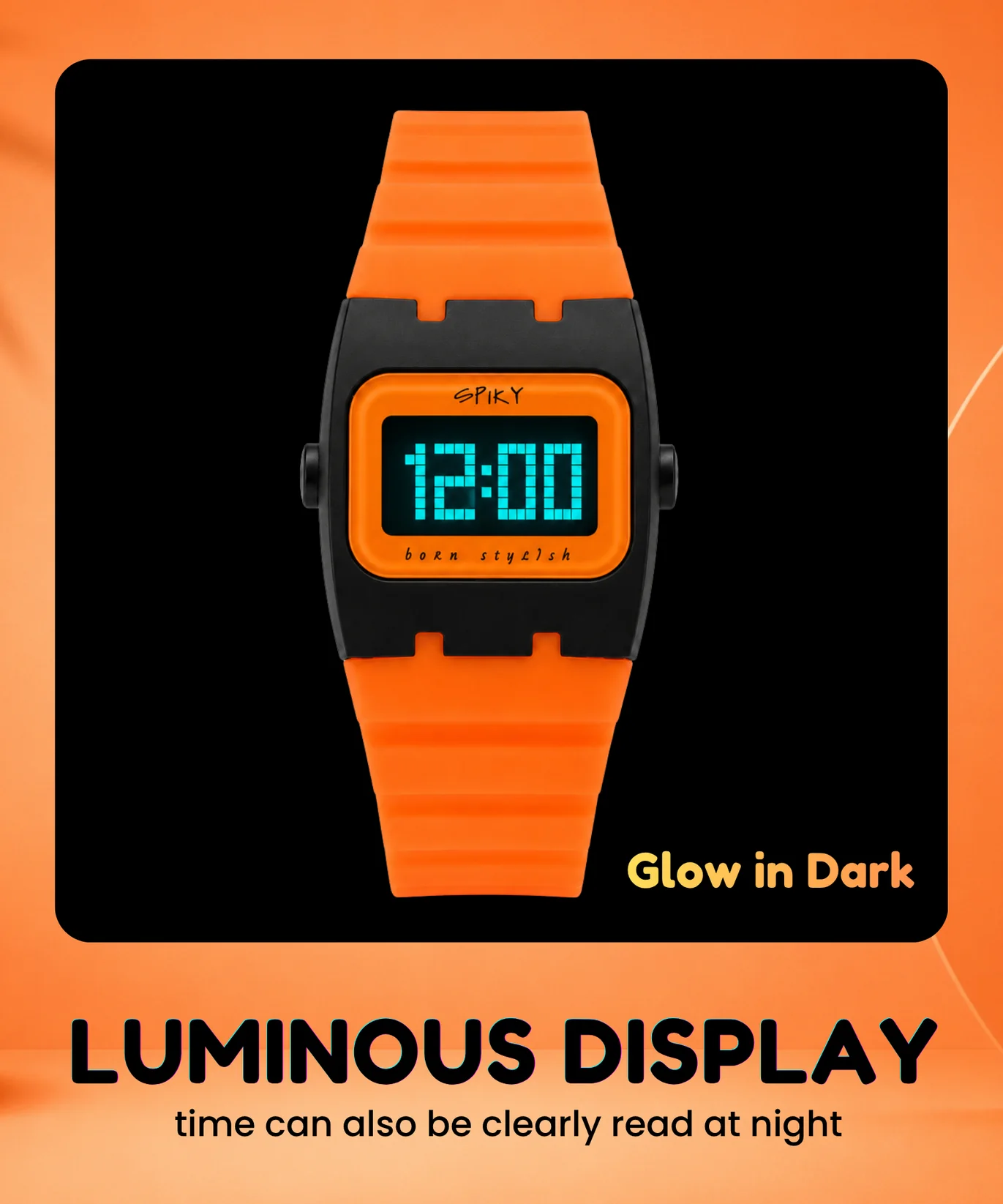 Spiky Spkeva61 Rectangle Digital Sports Watch for Kids