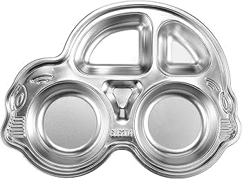 Car Shaped Stainless Steel Divided Food Plate