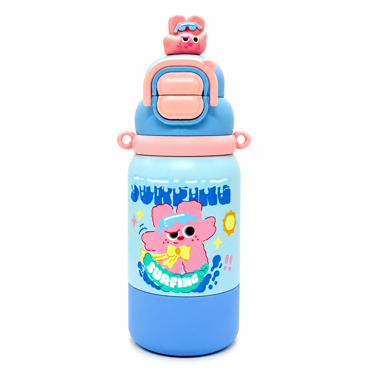 Cute Bear Insulated 2-in-1 Sipper Bottle with Cup 500ml