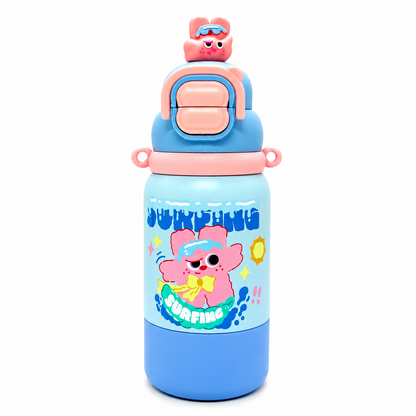 Cute Bear Insulated 2-in-1 Sipper Bottle with Cup 500ml