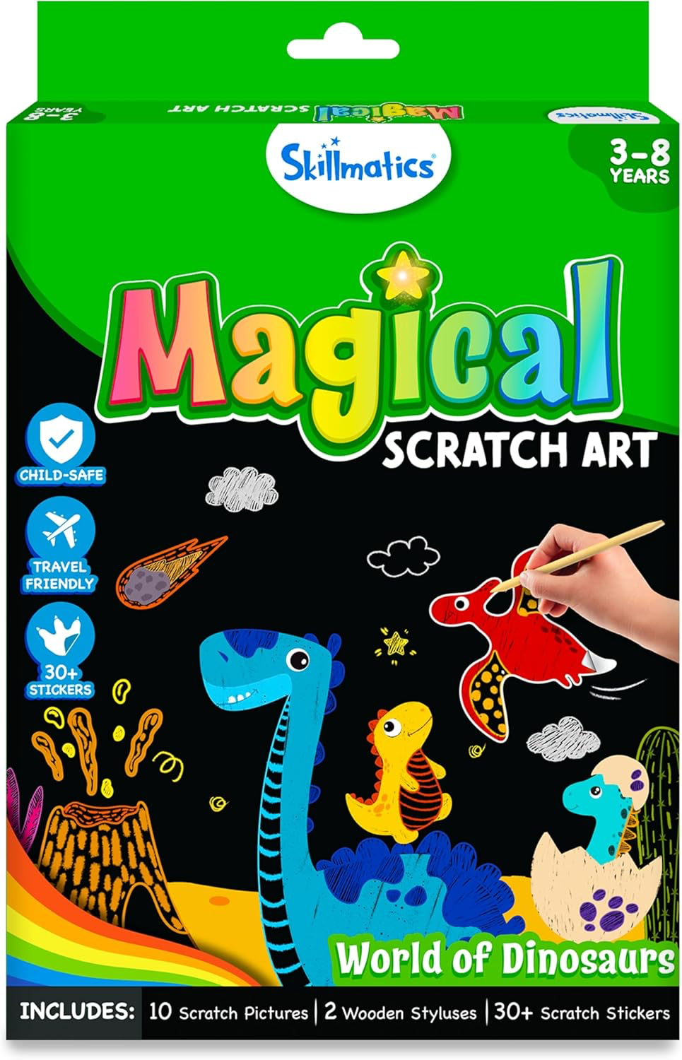 Skillmatics Magical Scratch Art World Of Dinosaurs
