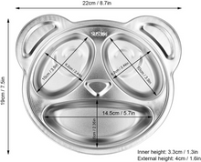 Panda Shaped Stainless Steel Divided Food Plate