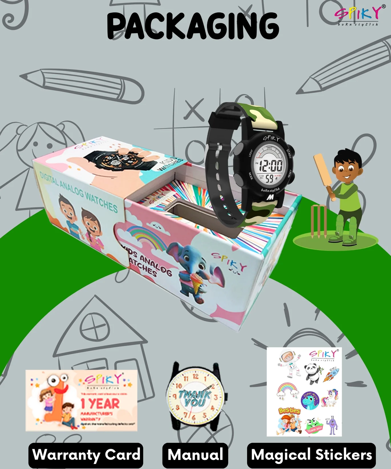 Spiky Spkeva41 Digital Sports Watch for Kids