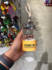 Starry Sky Glass Bottle with Silver Lid and Loop – 450ml