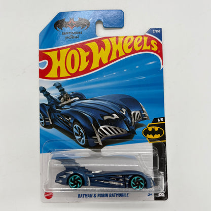Hot Wheels Set of 4 - Batman and Robin Batmobile, 95 Mazda RX-7 Drift, Mid Mill, Hi-Roller 1:64 Die-Cast