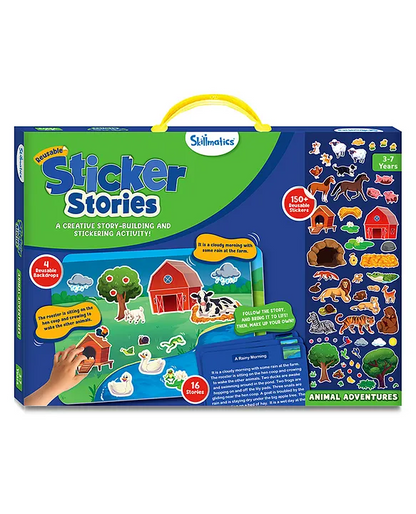 Skillmatics Sticker Stories Animal Adventures Activity Set -( 150+ Reusable Stickers )