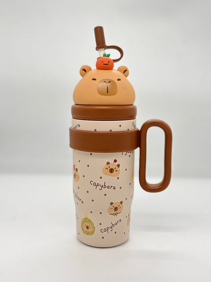 Cute Character 3D Lid Insulated Sipper Tumbler 800ml with Handle