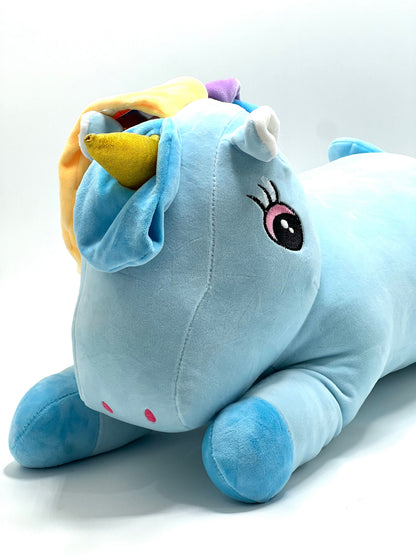 Lying Unicorn with Blanket Soft Toy